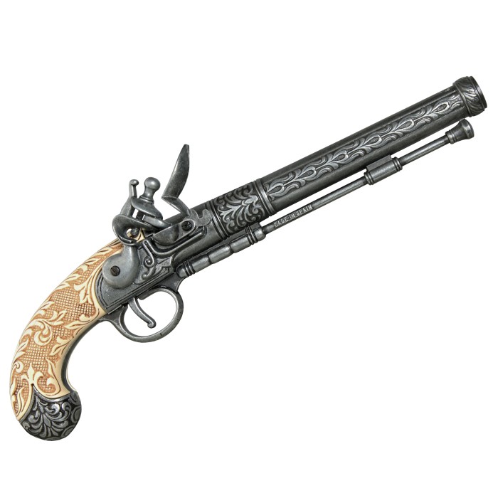 Kolser, Deko Steinschlosspistole, die Herstellung besteht aus Metall mit einer Schnitzerei